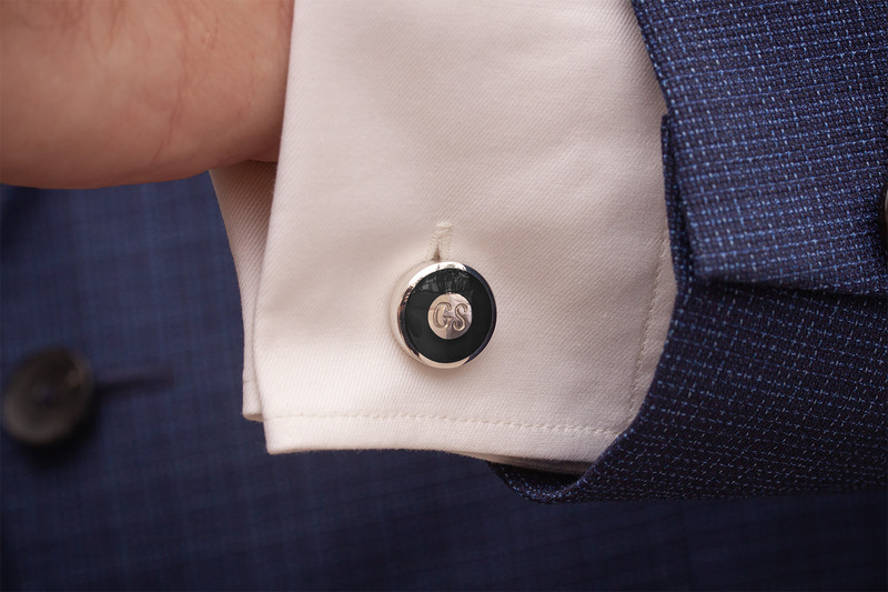 Symbole initiales gravees Boutons de manchette