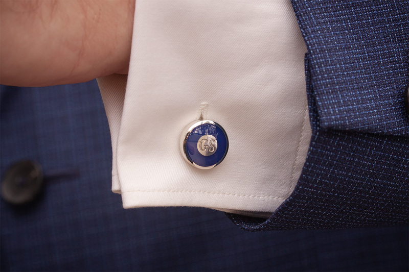 Symbole initiales gravees Boutons de manchette