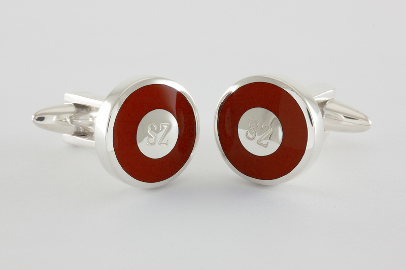 Symbole initiales gravees Boutons de manchette