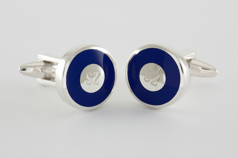 Symbole initiales gravees Boutons de manchette