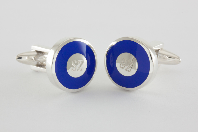 Symbole initiales gravees Boutons de manchette