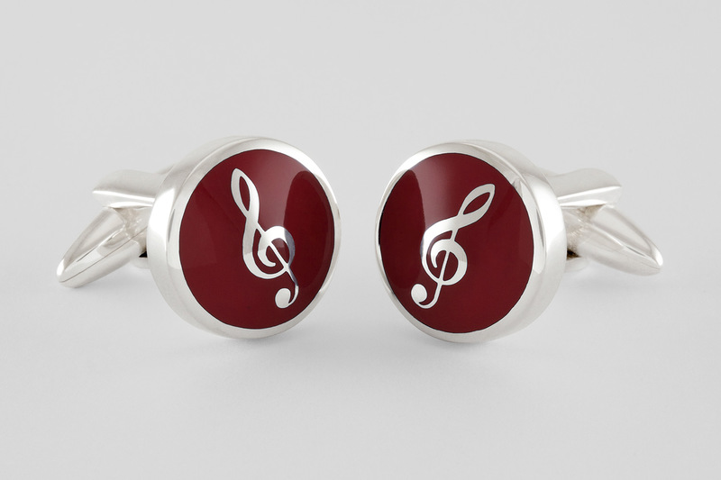 Symbole cle sol Boutons de manchette